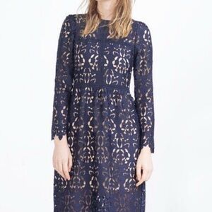 Zara Navy Lace Dress